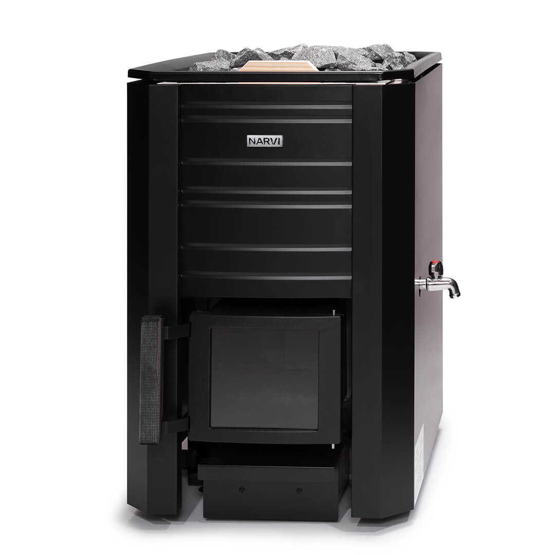 Narvi Black 20 VS Wood-Burning Sauna Stove with Water Tank