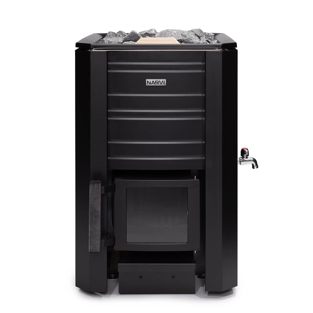 Narvi Black 20 VS Wood-Burning Sauna Stove with Water Tank