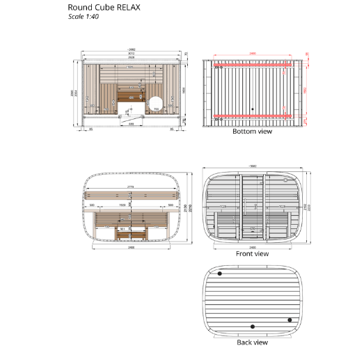 Round Cube RELAX Outdoor Sauna