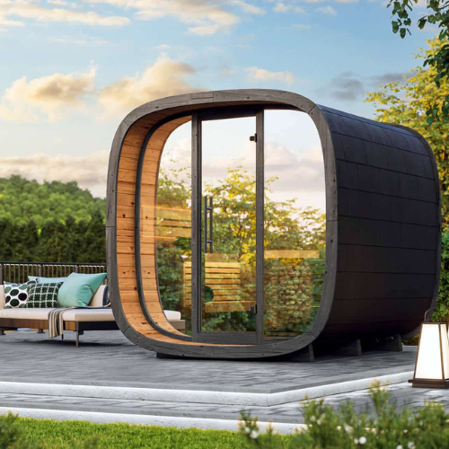 Round cube mini sauna