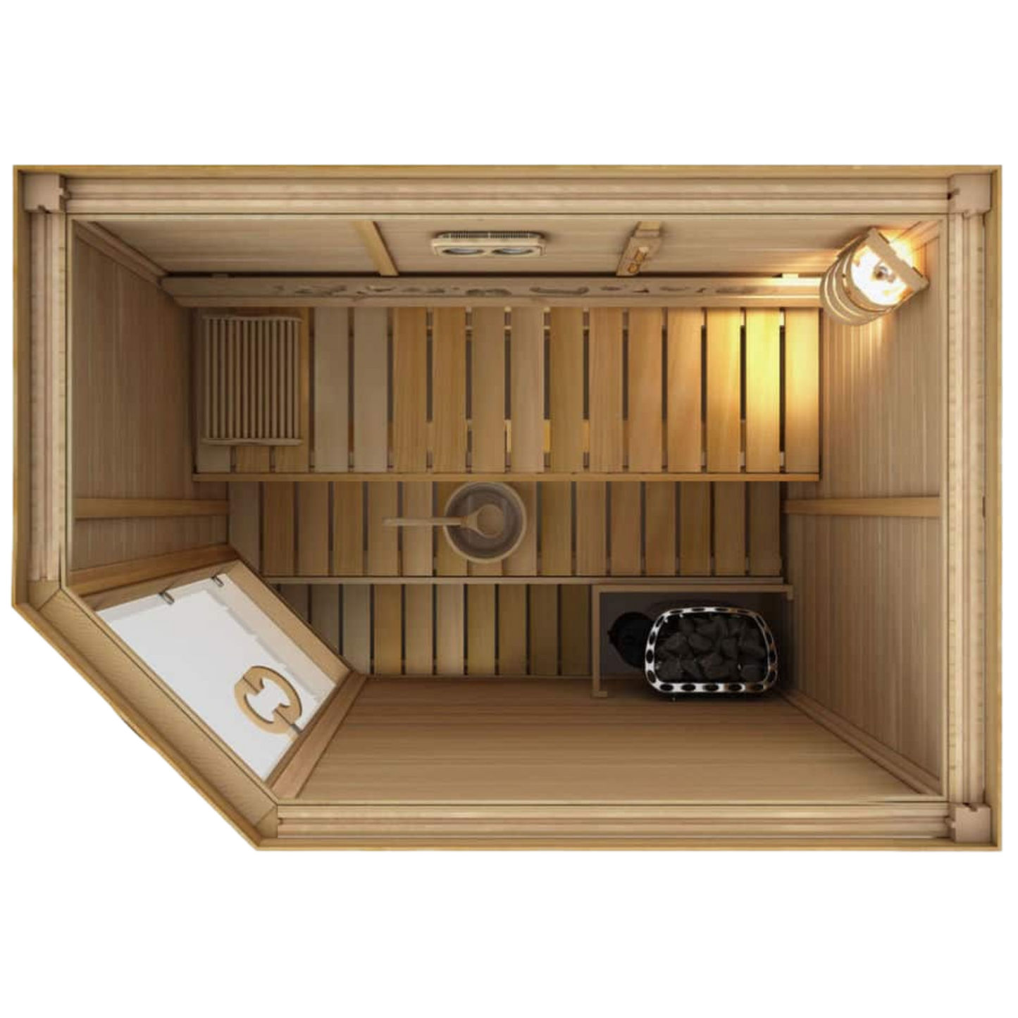 1420 Traditional Prefab Indoor Cedar Sauna Room