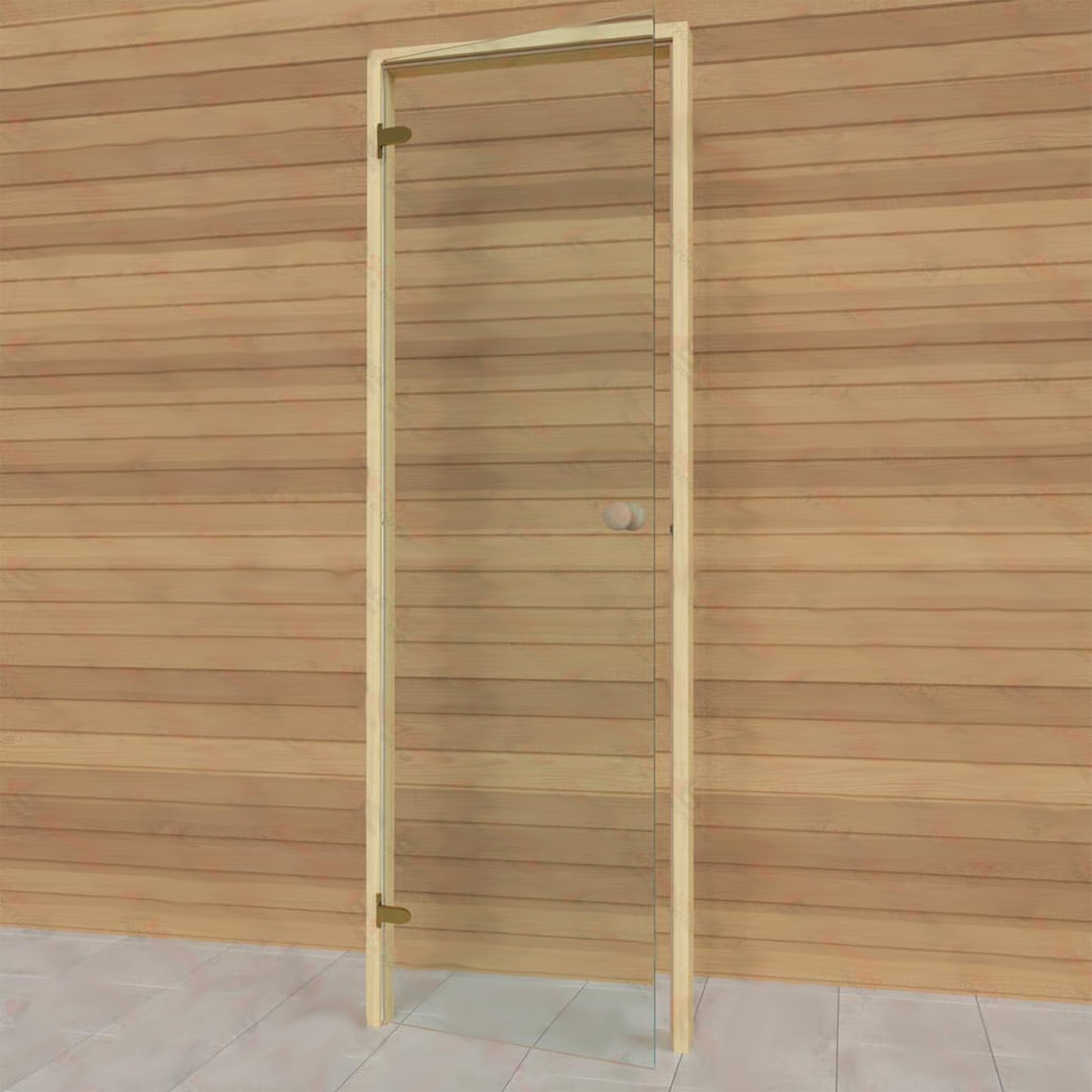 Sauna door Alder Frame Door, Clear Glass, 690×2090 mm (27 1/8″ x 82 1/4″)