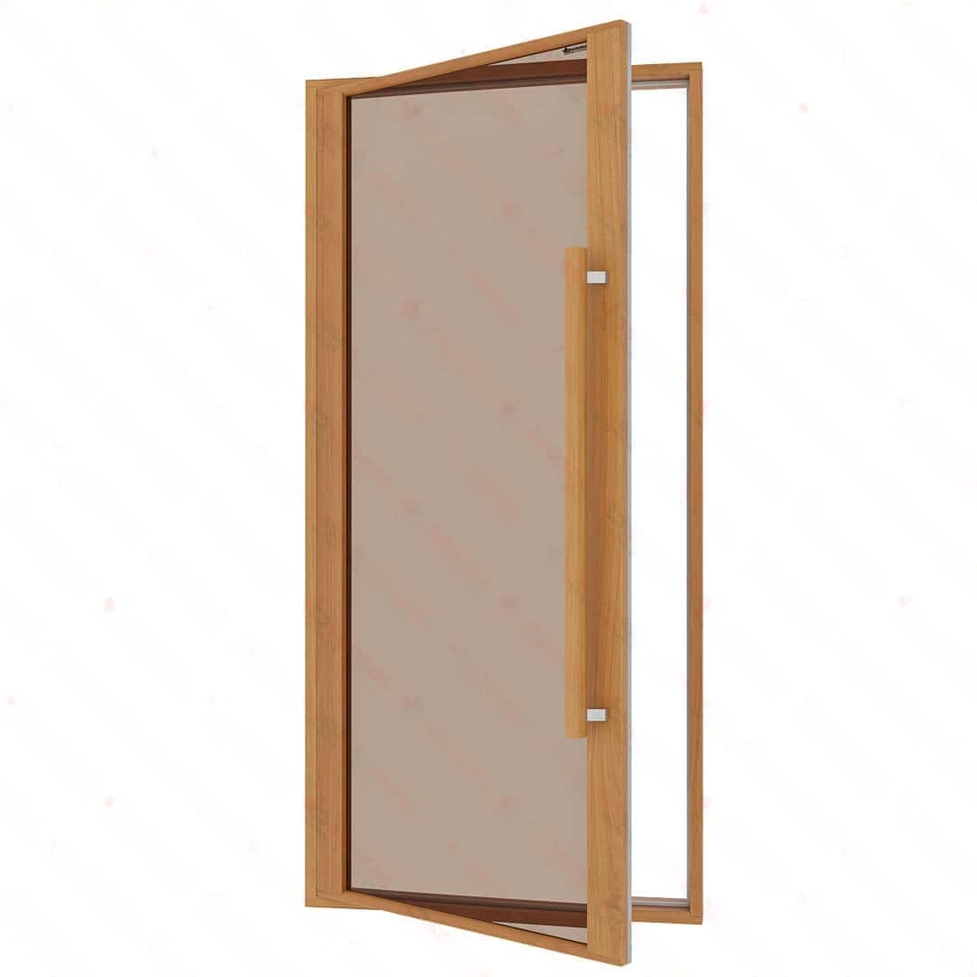 Etna Thermal Aspen Wood Framed Door, Bronze Glass, 1000×2100mm Left Side