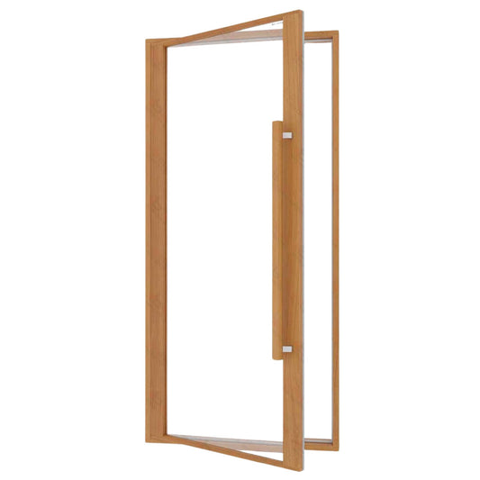 Etna Thermal Aspen Wood Framed Door, Clear Glass, 1000×2100 mm Left Side