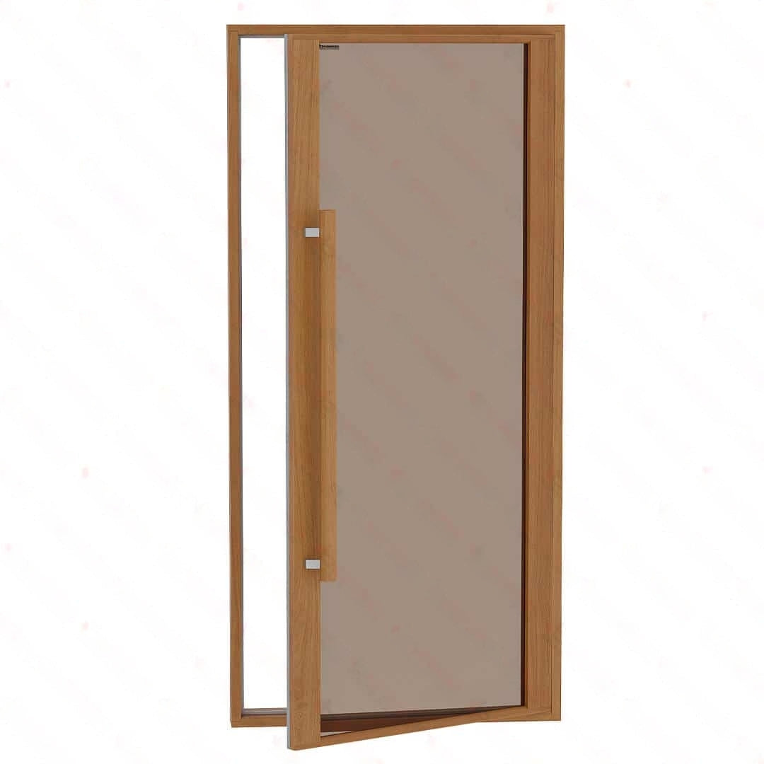 Etna Thermal Aspen Wood Framed Door, Bronze Glass, 1000×2100mm Right Side