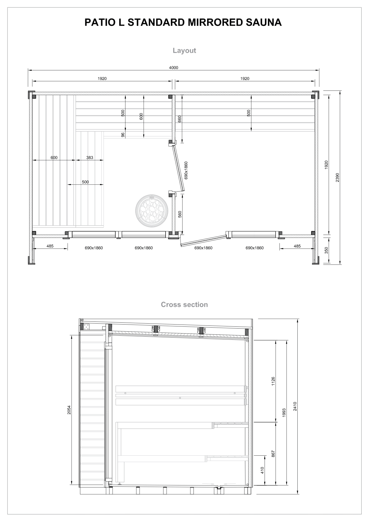 Patio L Outdoor Prefabricated Sauna Cabin Kit