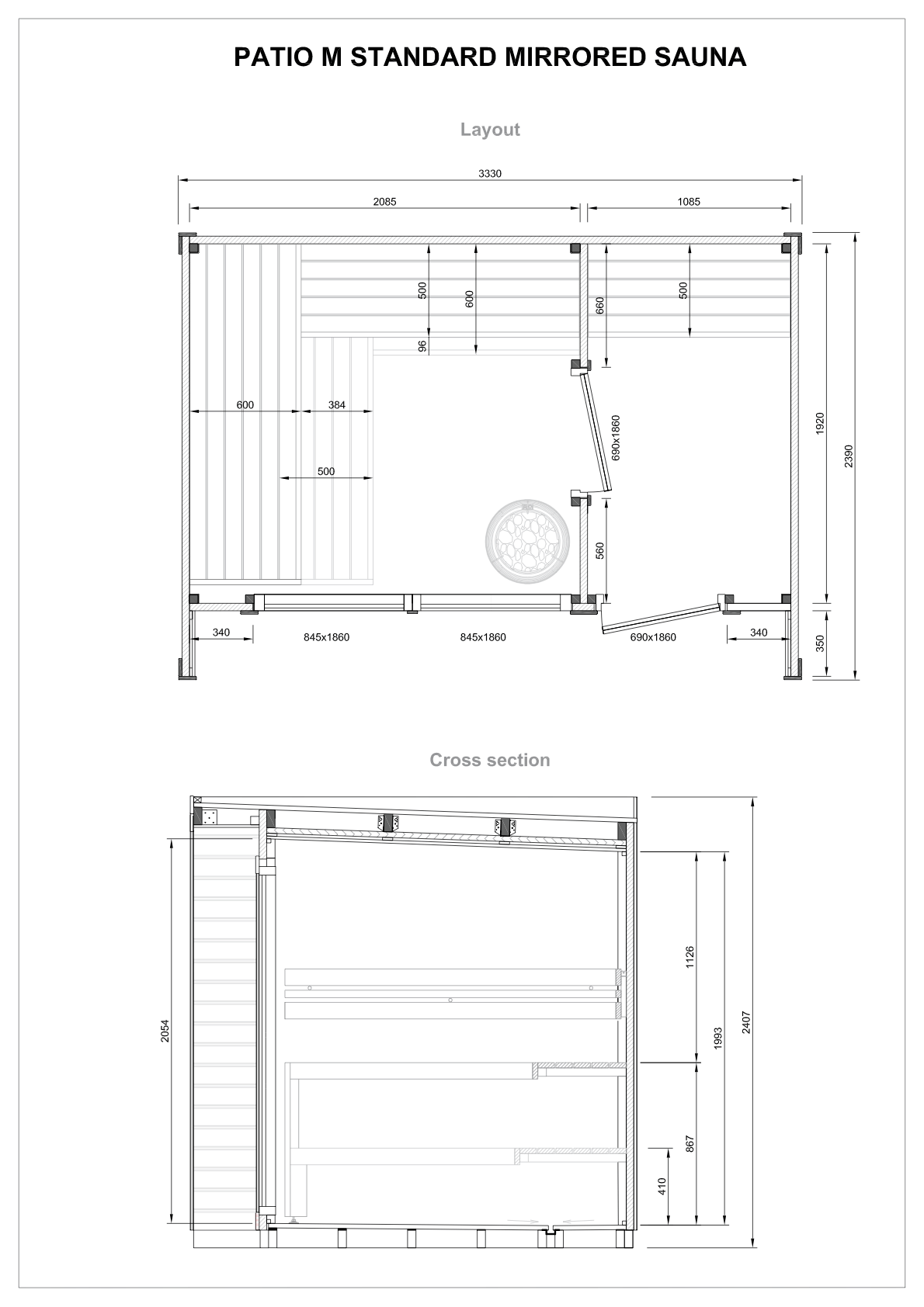 Patio M Outdoor Prefabricated Sauna Cabin Kit