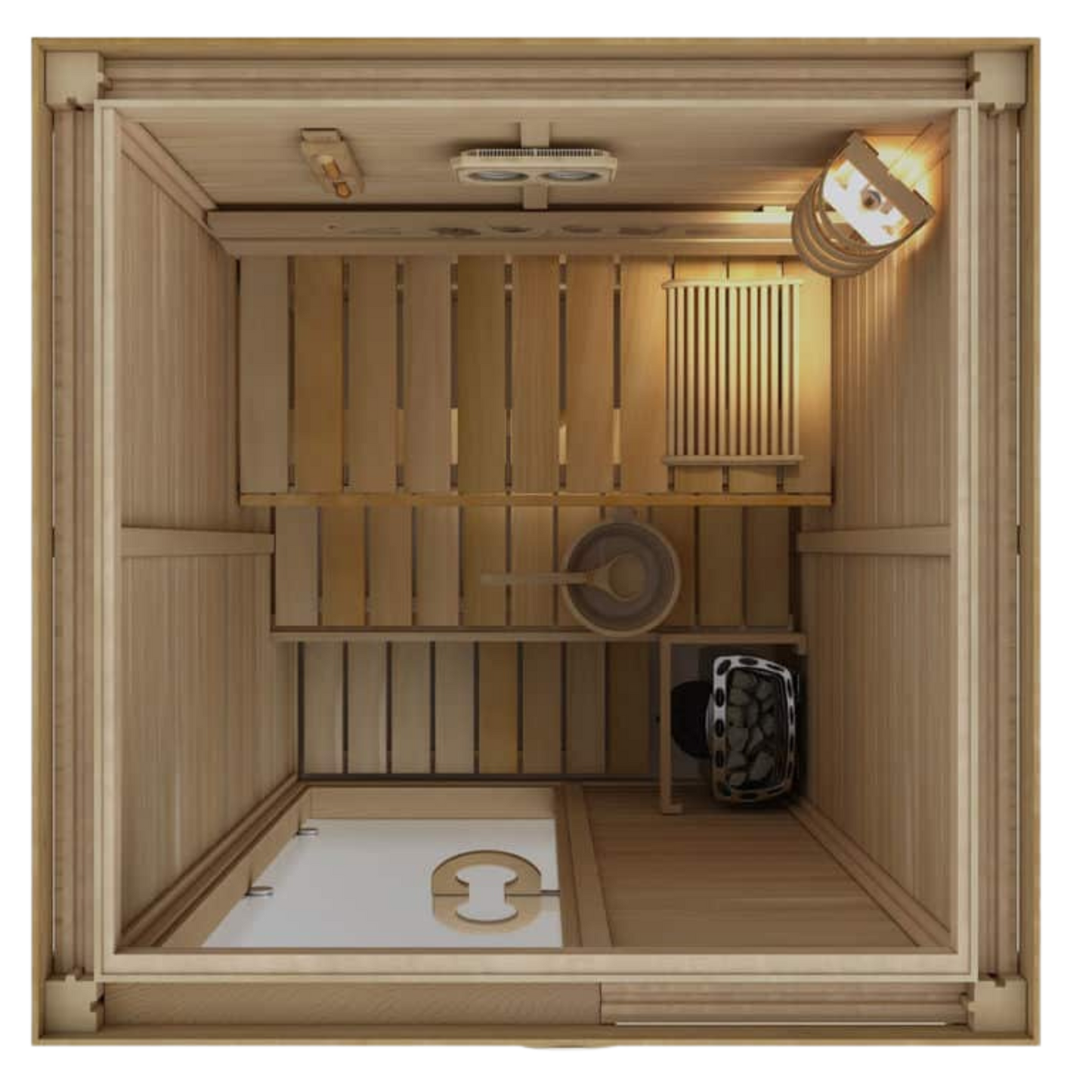 1414 Traditional Prefab Indoor Cedar Sauna Room
