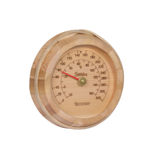 Traditional Cedar Sauna Thermometer - Round