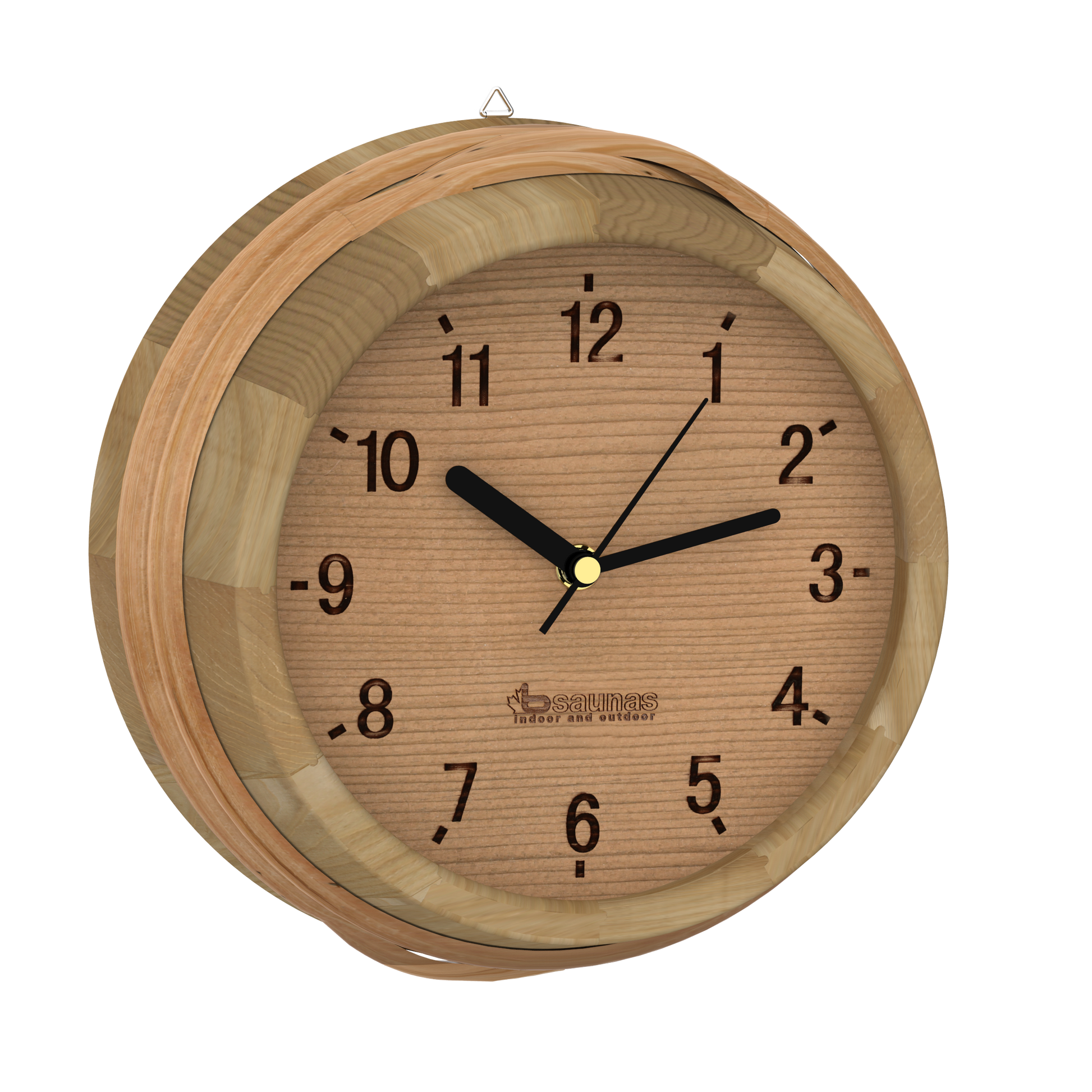Traditional cedar sauna clock