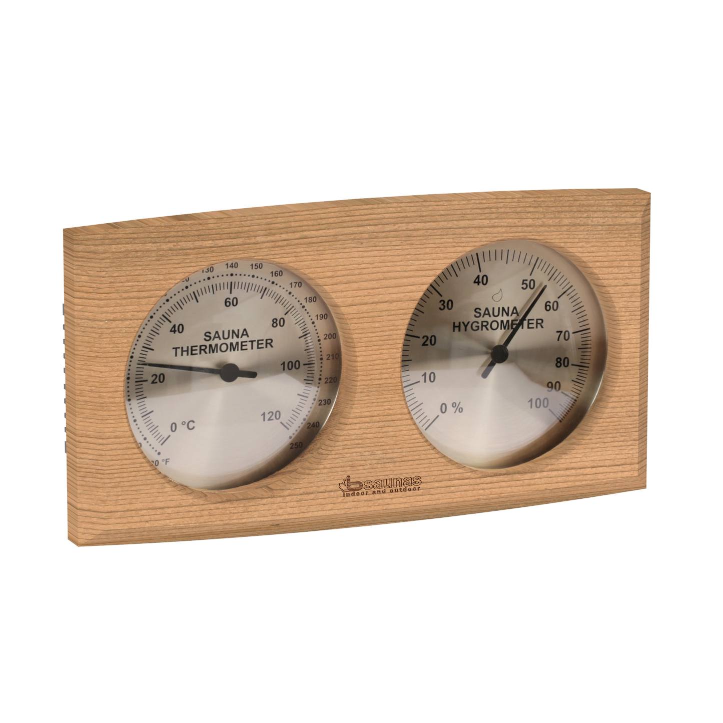 Traditional Cedar Sauna Thermometer & Hygrometer - Rectangular #2